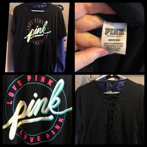 Victoria’s Secret PINK Campus Tee Strappy Back L